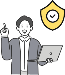パソコンを持つ男性のイラスト